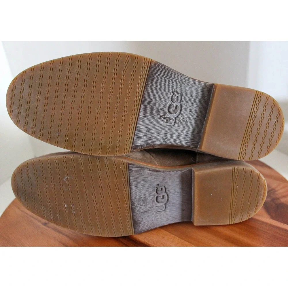 UGG Australia Lace Up Boots Mens 10 Brown Suede Moc Toe Fold Over 1001908